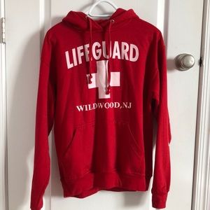 Red Lifeguard Sweatshirt Wildwood, NJ